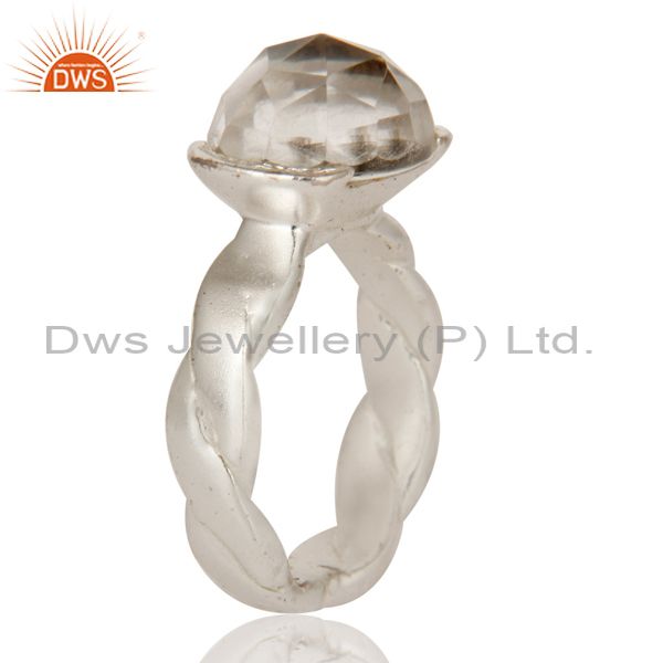 Exporter Handmade Solid 925 Sterling Silver Crystal Quartz Gemstone Oval Statement Ring