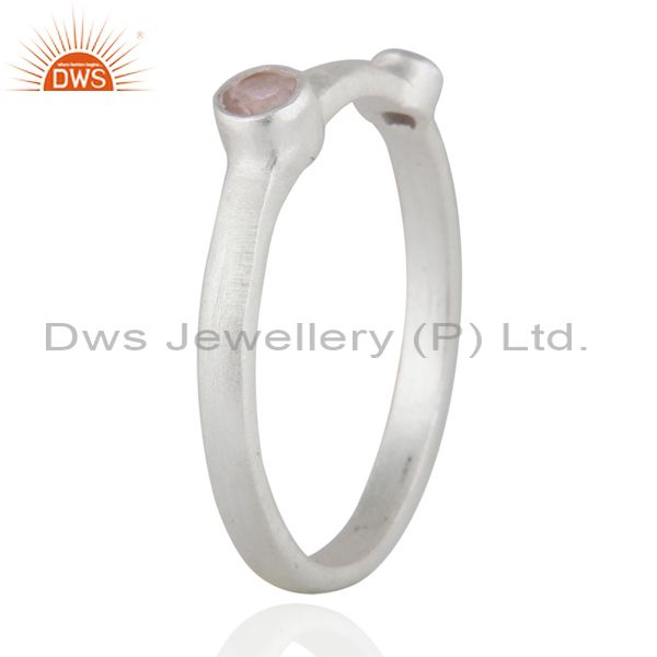 Exporter 925 Sterling Silver Amethyst And Rose Quartz Gemstone Designer Ring
