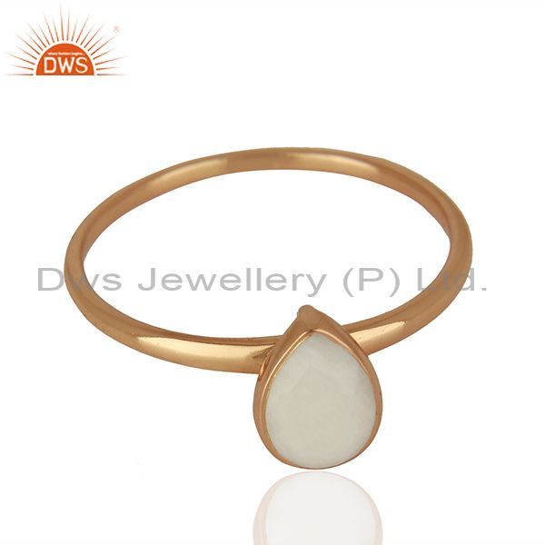 Exporter Rose Gold Plated Silver Agate Gemstone Girls Ring Manufacturer