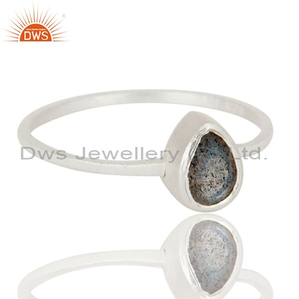 Exporter Handmade 925 Solid Sterling Silver Labradorite Gemstone Stacking Ring