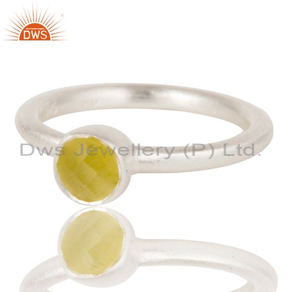 Wholesalers Handmade Solid Sterling Silver Natural Yellow Moonstone Little Stacking Ring