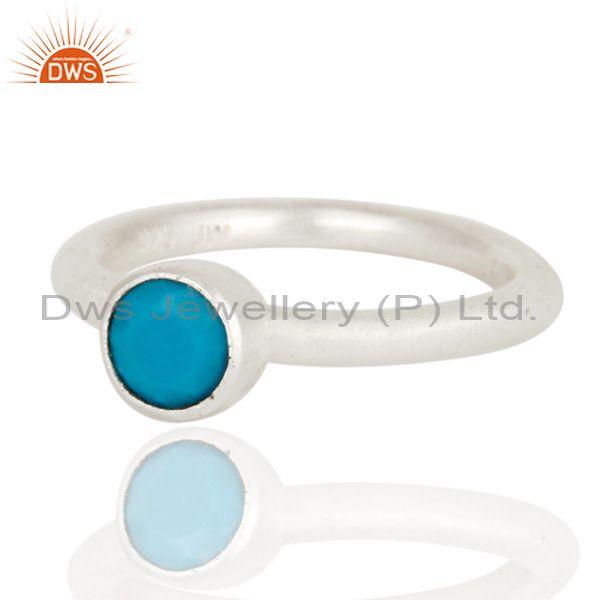 925 Sterling Silver Turquoise Gemstone Stacking Ring