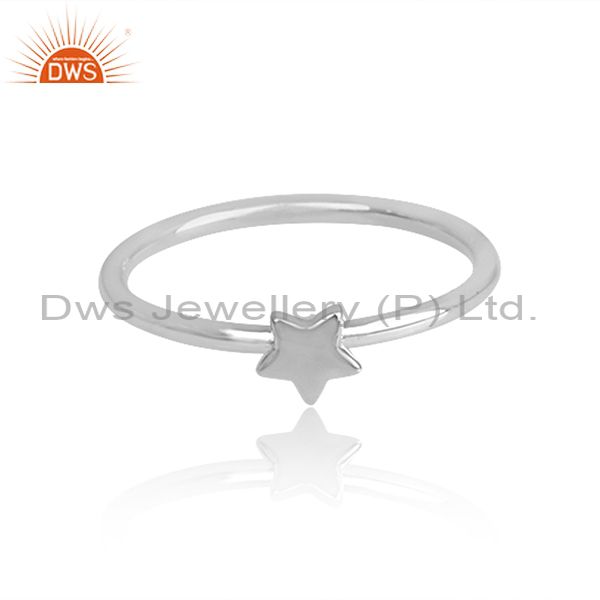 Exporter Star Shape Simple And Sleek 92.5 Sterling Silver Wholesale Ring