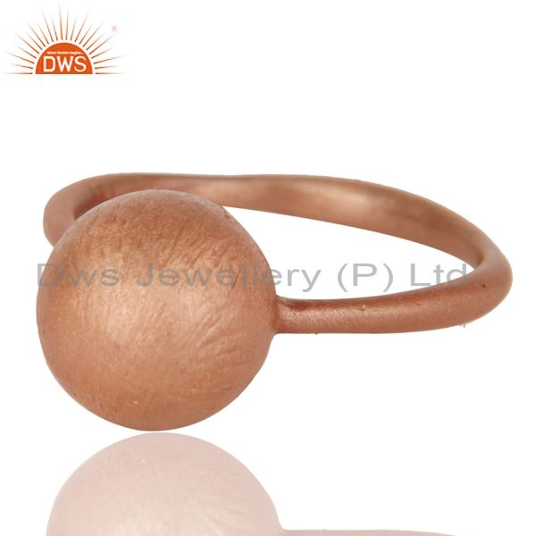 Wholesalers Brush Finished 18K Rose Gold Plated Sterling silver Stacking Ring