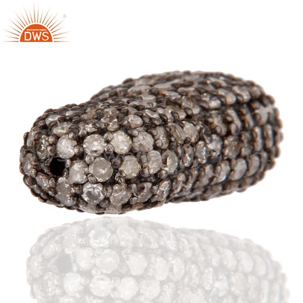 Exporter 925 Sterling Silver Pave Diamond Beads Charms Finding For Jewelry Making