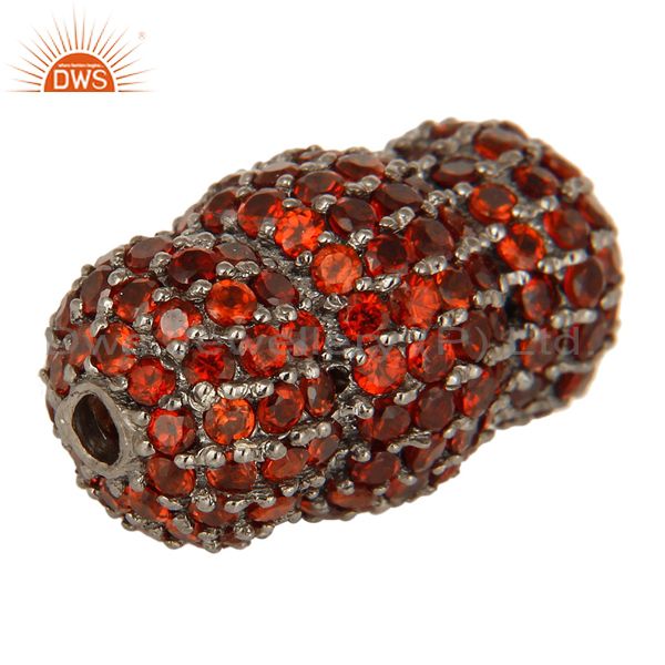 Exporter Oxidized Sterling Silver Spessartite Garnet Beads, Finding Charms Jewelry