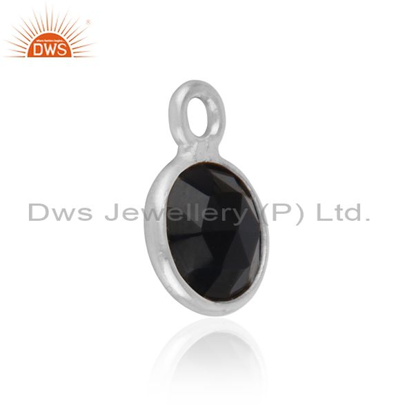 Handmade jewelry charm made of solid silver 925 and black onyx