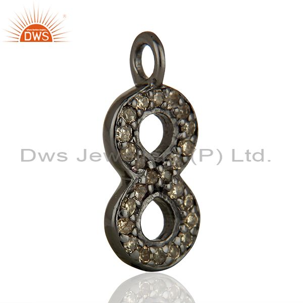 Exporter Supplier Pave Set Diamond 925 Sterling Silver Pendant Jewelry Findings