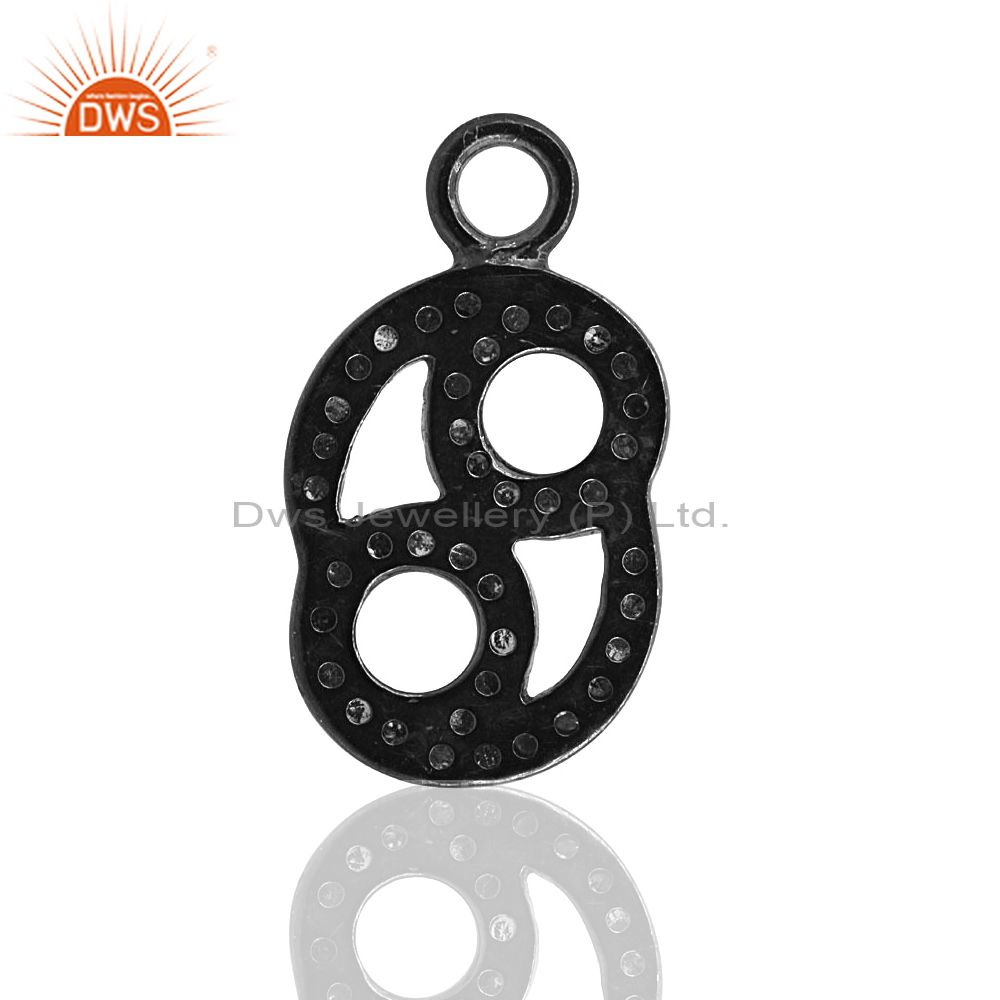 Exporter Pave Diamond Charms Pendant 925 Sterling Silver Jewelry