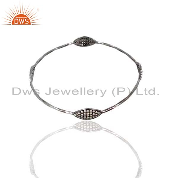 Supplier of Natural 1.70ct diamond pave 925 silver bangle fashion jewelry