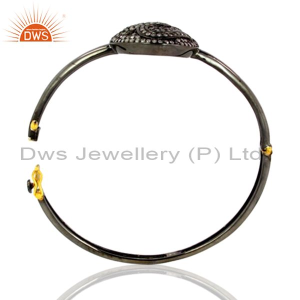 Supplier of Pave diamond om bangle 925 silver vintage inspired latest jewelry