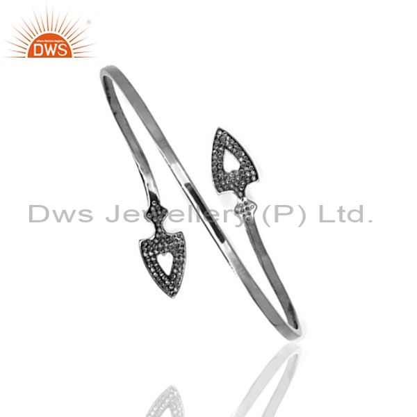 Supplier of Arrow head cuff bangle 925 silver diamond vintage look jewelry qy