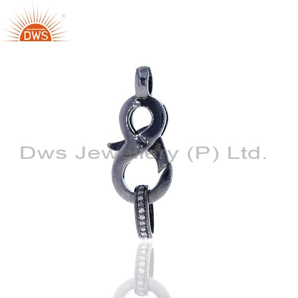 Exporter Pave Diamond 925 Silver Lobster Clasp & Spring Lock Finding Jewelry Component