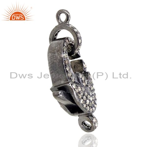 Exporter LATEST Pave Diamond Lobster Clasp Finding Sterling Silver Vintage Style Jewelry