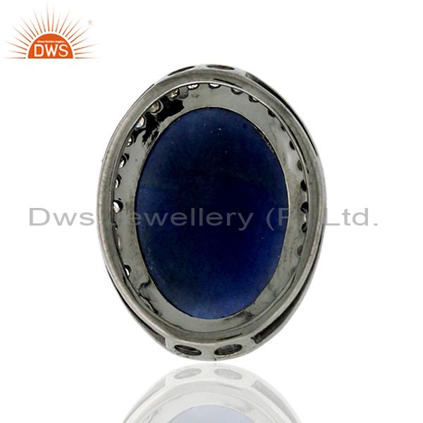 6.4ct sapphire pave diamond 18k gold 925 sterling silver spacer finding gift