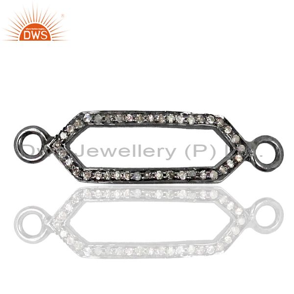 Genuine pave diamond 925 silver connector jewelry findings wholesale
