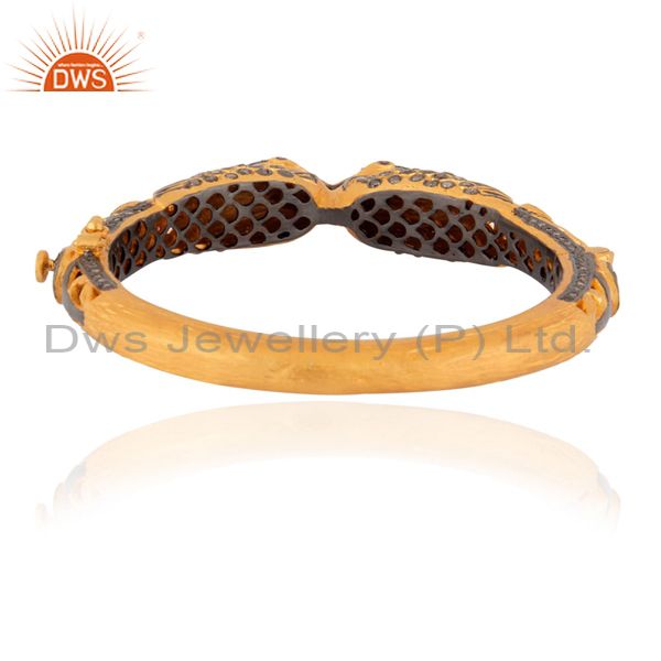 Supplier of Peacock style designer pave diamond ruby 925 silver bangles women