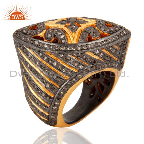 Exporter New Designer Natural Diamond Pave 925 Sterling Promise Proposal Ring Fashion Jew
