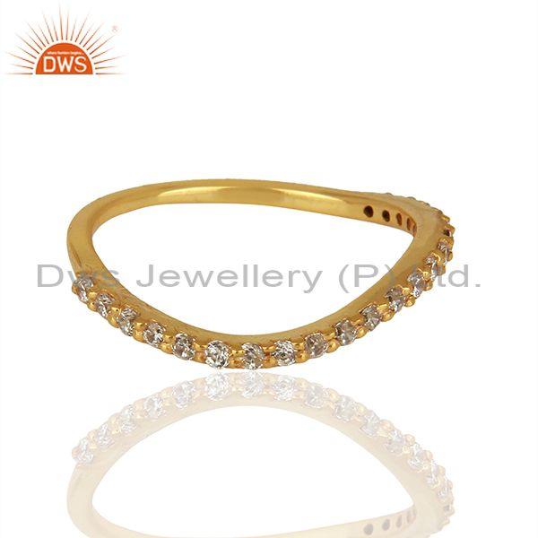 Exporter Zircon Gemstone Gold Plated 925 Silver Fashion Ring Manufacturer
