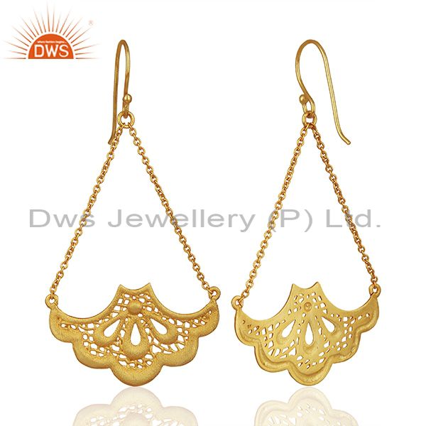 Exporter Fashion Handbag Design Traditional Brass Earrings with 18k Gold Plated