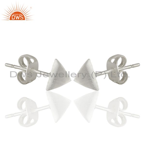 Exporter Pyramid Design Silver Plated Brass Fashion Stud Earring manufacturer