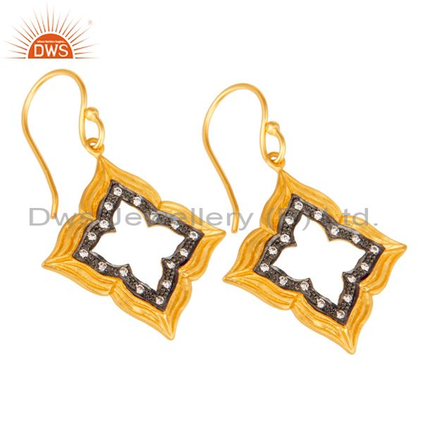 Exporter Gold Plated Handmade Brass Fashion Gemstone Earrings Manufacturers
