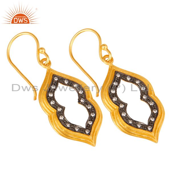 Exporter Handmade Gold Plated Brass Fashion Gemstone Earrings Manufacturers