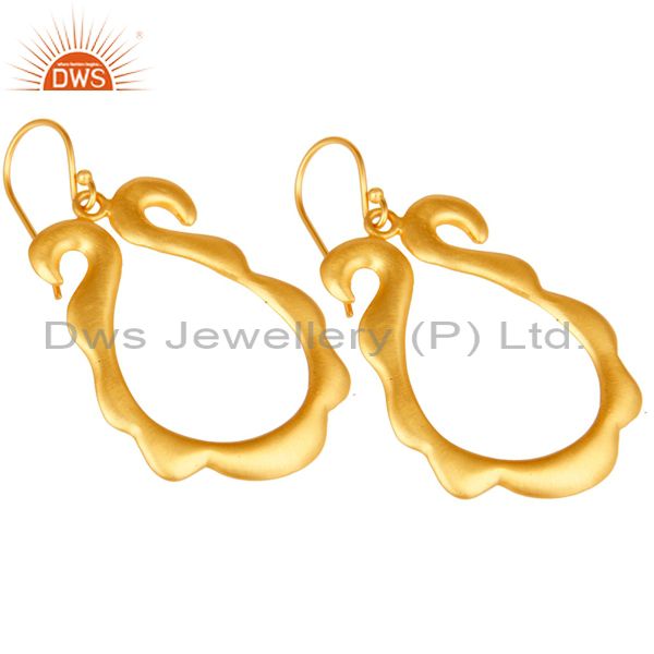 Exporter Traditional Handmade Brass Earrings with 18k Gold Plated