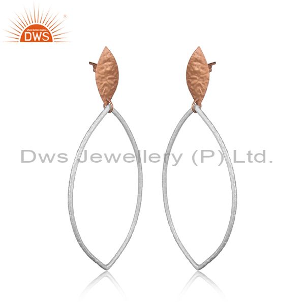 Handcrafted textured minimal rose gold on fashion earring