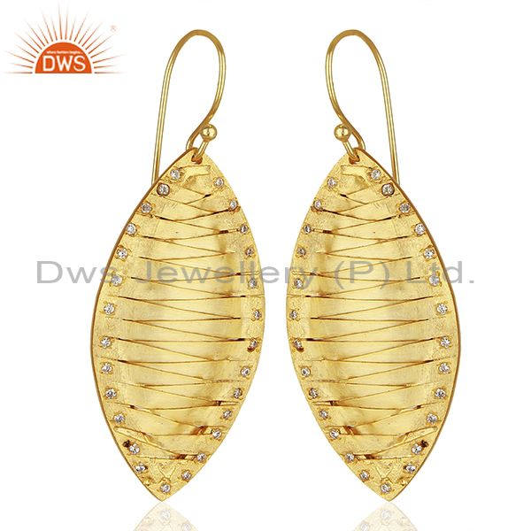 Exporter Hancrafted Brass Gold Plated Dangle Fashion Earrings Manufacturers