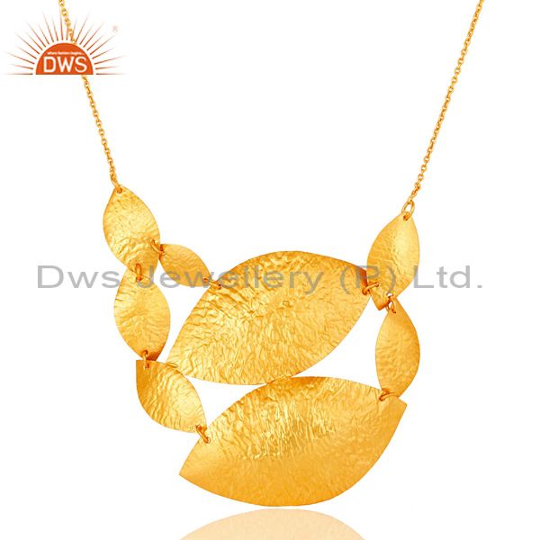 Exporter Handcrafted Brass Gold Plated Ethnic Women Necklace Jewelry Wholesale