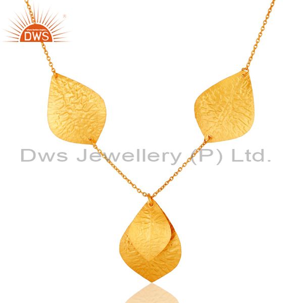 Exporter Handmade Gold Plated Brass Fashion Indian Design Necklace Manufacturer