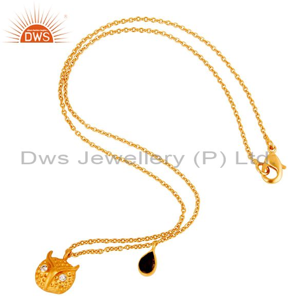 Exporter Customized Owl Design Gold Plated Brass Fashion Chain Pendant Supplier