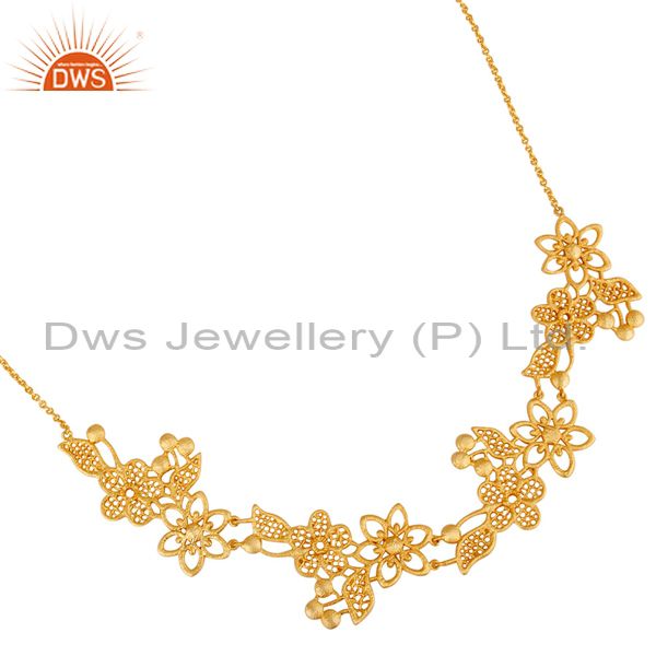 Exporter Traditional Handmade Modern Design 18K Gold Plated Brass Chain Necklace