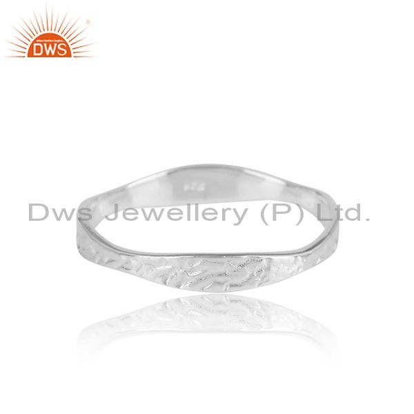 Hand Hammered Fine 925 Sterling Silver Designer Band Ring