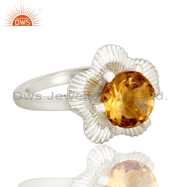 Exporter Natural Citrine Gemstone Sterling Silver Ring Designer Fine Jewelry