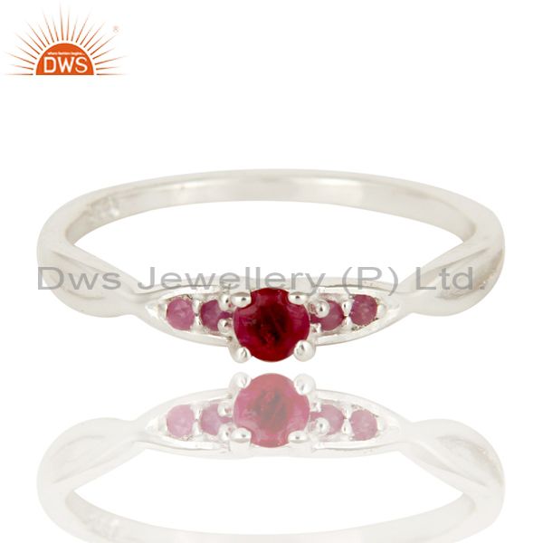 925 Sterling Silver Natural Ruby Gemstone Stacking Ring