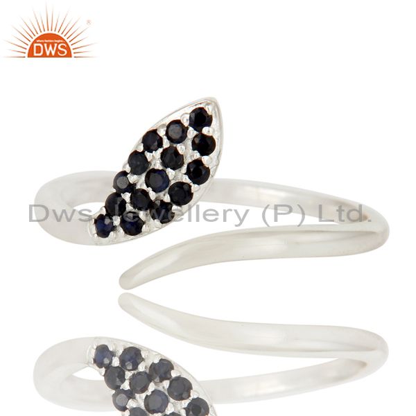 Exporter 925 Sterling Silver Blue Sapphire Gemstone Snake Design Adjustable Ring