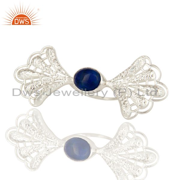 Exporter 925 Sterling Silver Natural Lapis Lazuli Gemstone Designer Ring