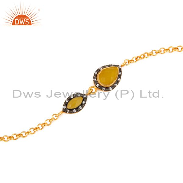 Exporter 24K Gold Plated Sterling Silver High Polished Chain Friendship Bracelet