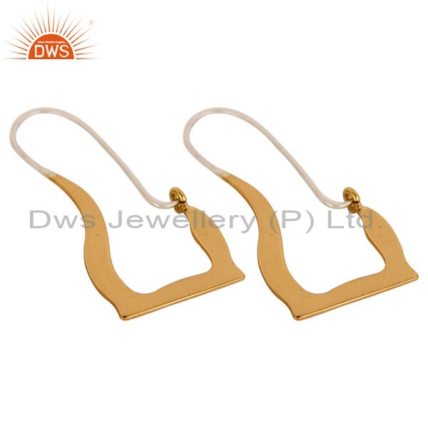 Exporter 18k Solid Yellow Gold And Sterling Silver Handmade Hoop Earrings