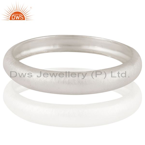Supplier of Brushed satin matte finish solid sterling silver bangle jewelry
