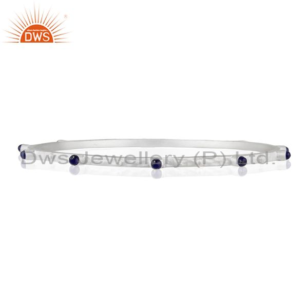 Supplier of Lapis lazuli fine 925 silver sleek handmade bangle manufacturer