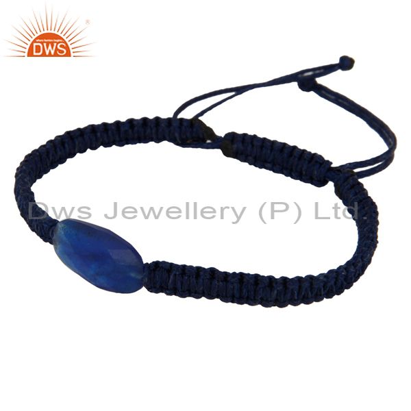 Exporter Gorgeous Blue Aventurine Shamballa Fashion Macrame Bracelet Jewelry For Unisex