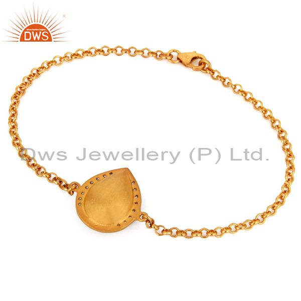 Exporter SMoky Quartz And CZ Sterling Silver Womens Fashion Bracelet With Gold Plated