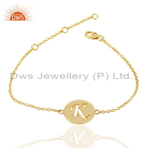 gold bracelet letter k