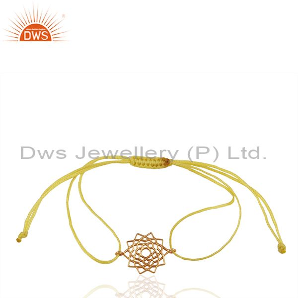 Exporter 92.5 Sterling Silver Charm Yellow Thread Bracelet Manufacturer