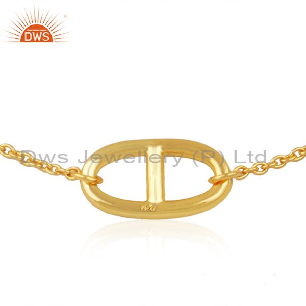 Exporter Chain and LInk Yellow Gold Plated 925 Silver Bracelet Manufacturer from Jaipur
