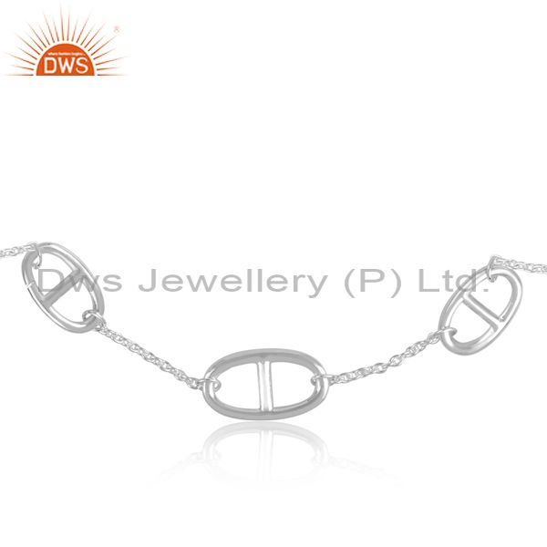 Exporter Farandole Chain Link 925 Sterling Silver Wholesale Bracelet Jewelry