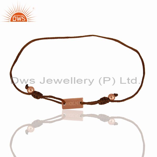 Exporter Rose Gold Plated 925 Silver Customized Adjustable Bracelet Suppliers